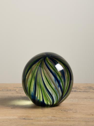 Paperweight green and blue stripes