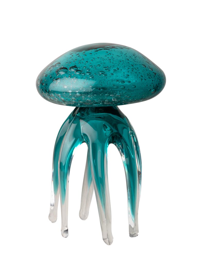 Large glass turquoise jellyfish - 2