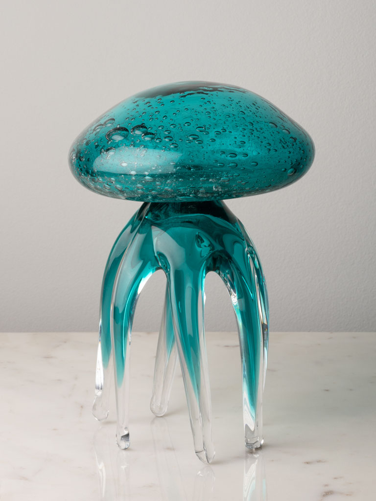 Grande méduse turquoise en verre - 1