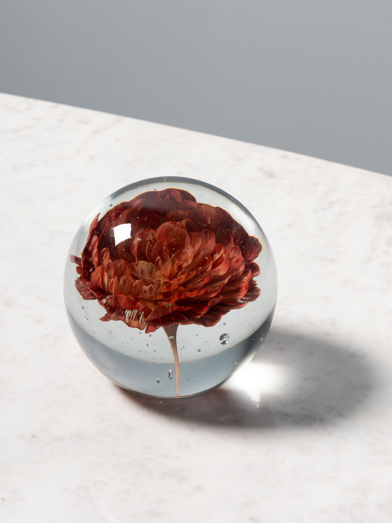 Paperweight red flower - 1