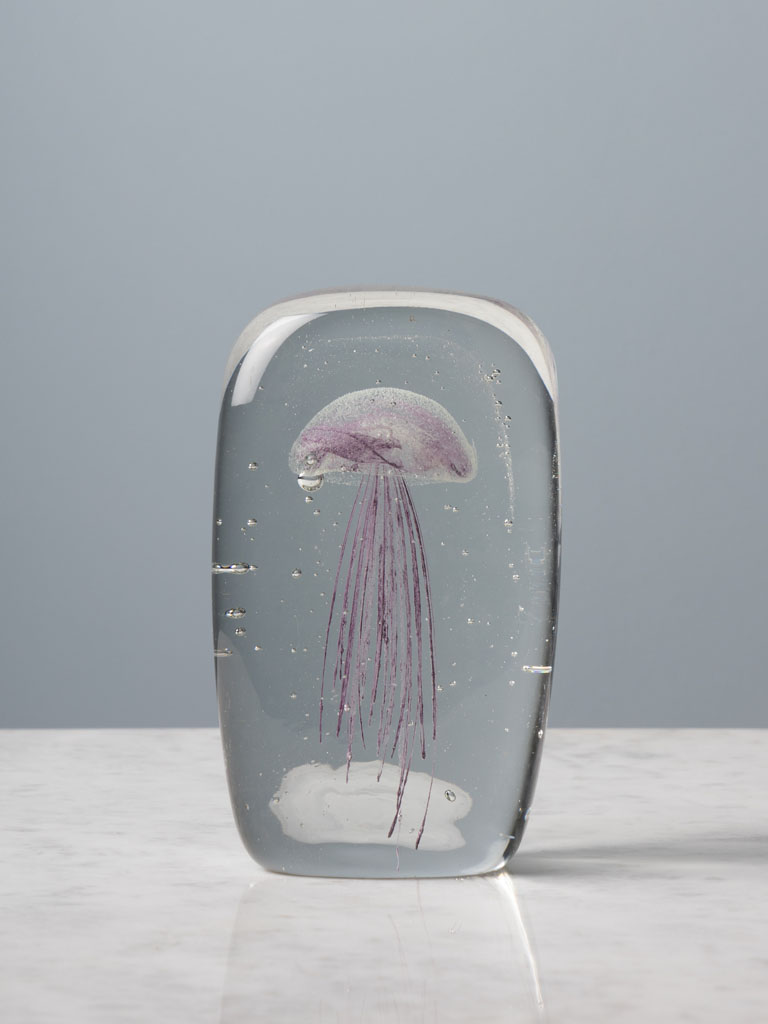 Rectangular paperweight pink jellyfish - 1