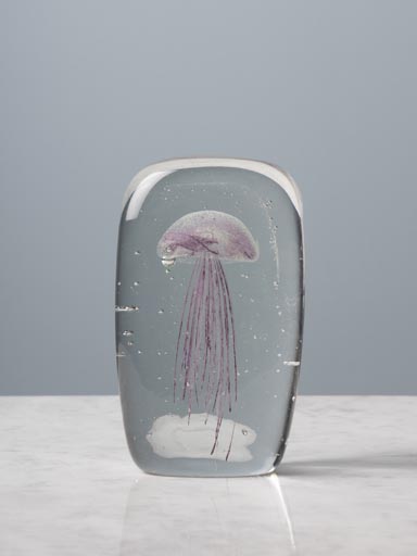 Rectangular paperweight pink jellyfish