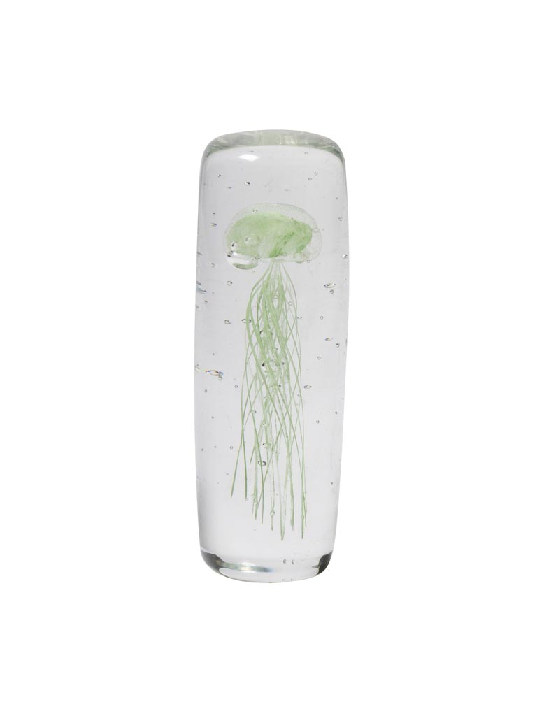 Cylinder paperweight green jellyfish - 2