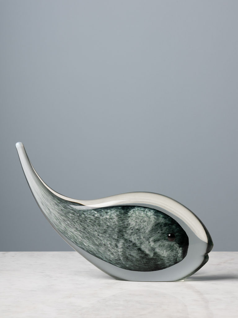 Stylish grey glass whale - 1