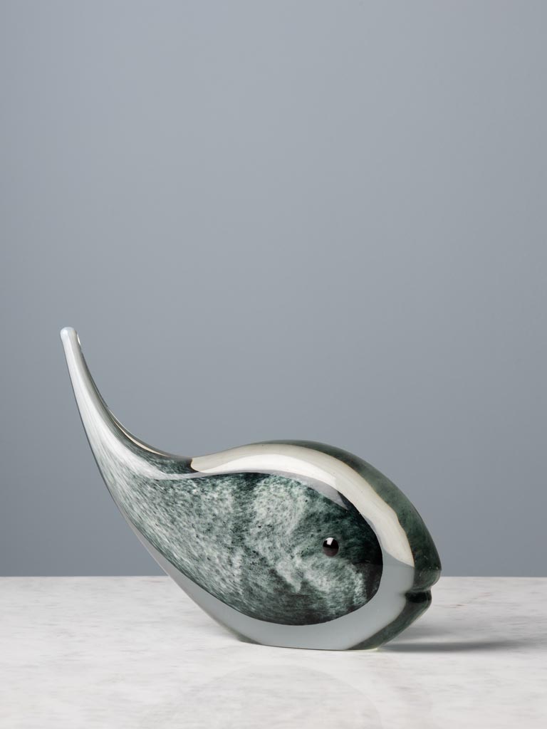 Stylish grey glass whale - 3