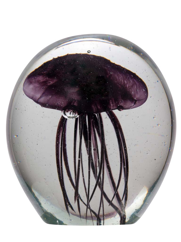  Glass paperweight w/ jellyfish. - 2