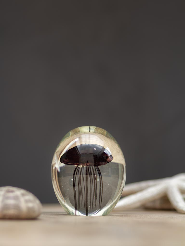  Glass paperweight w/ jellyfish. - 1