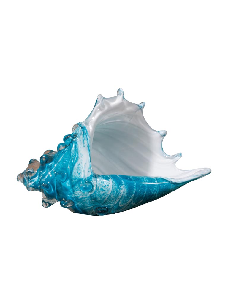 Large turquoise glass shell - 2