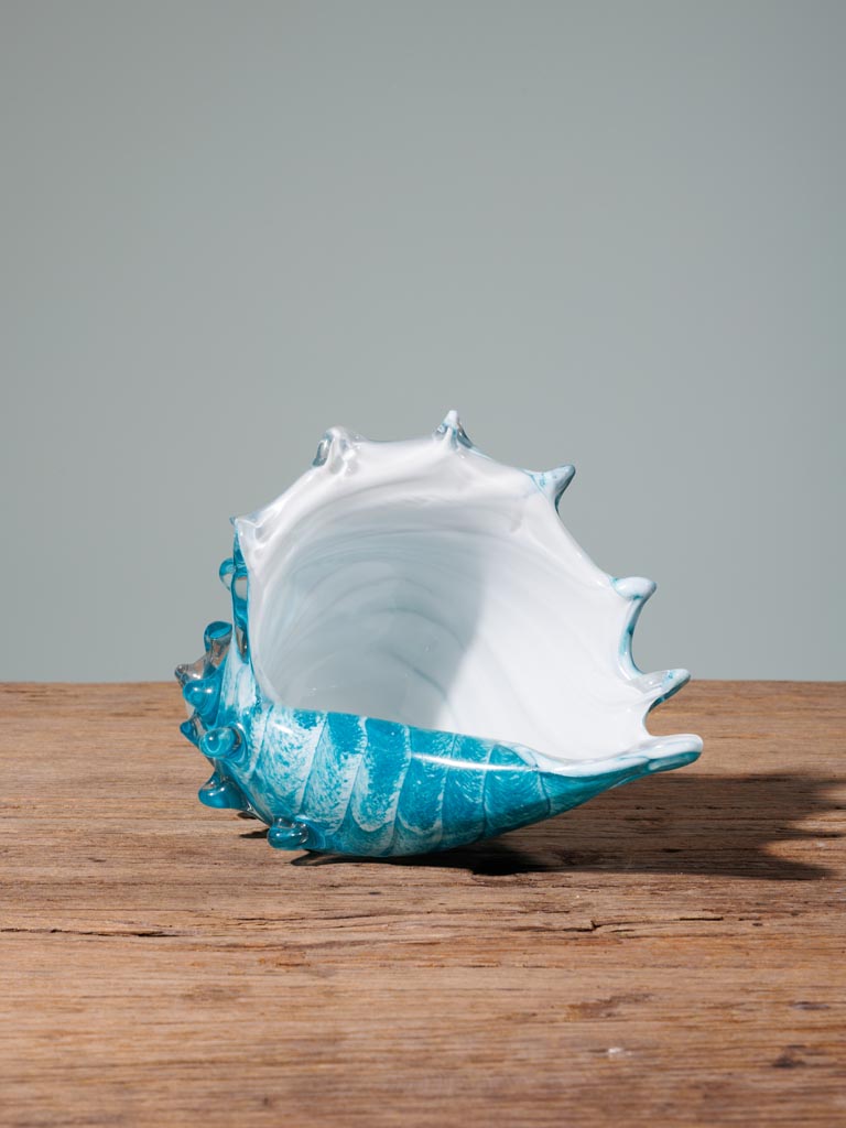 Large turquoise glass shell - 3