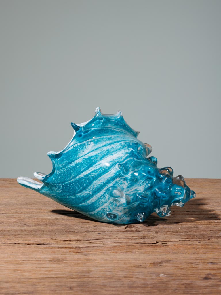 Large turquoise glass shell - 5