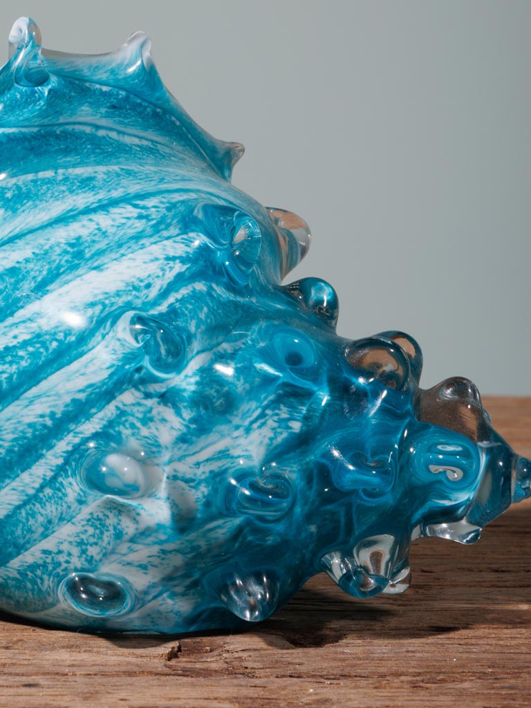 Large turquoise glass shell - 4