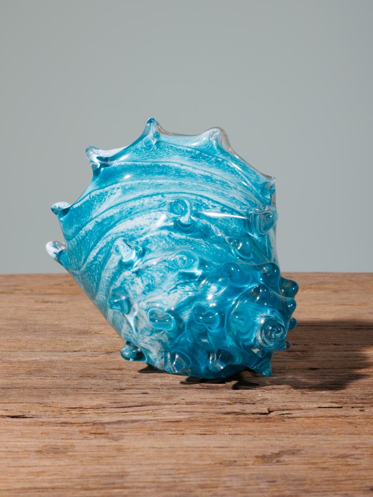 Large turquoise glass shell - 6