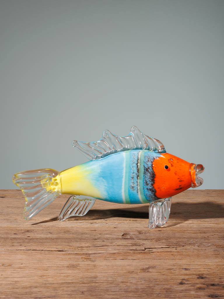 Glass paperweight fish multicolor - 1
