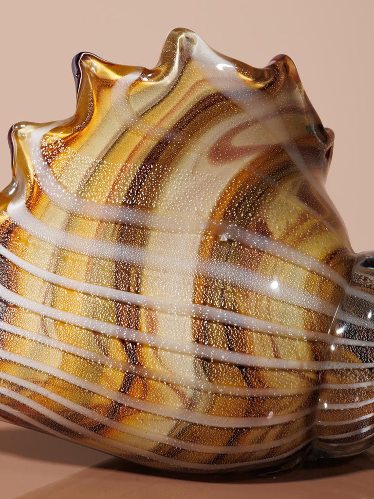 Glass paperweight brown shell - 7
