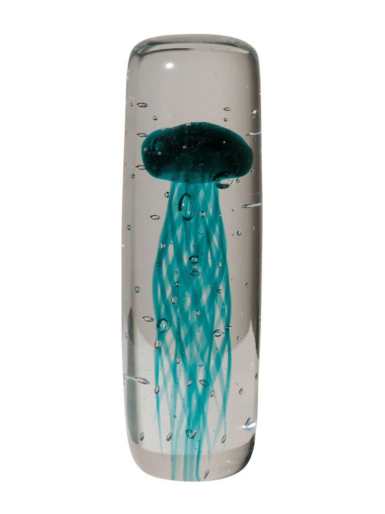 High paperweight deep turquoise jellyfish - 2