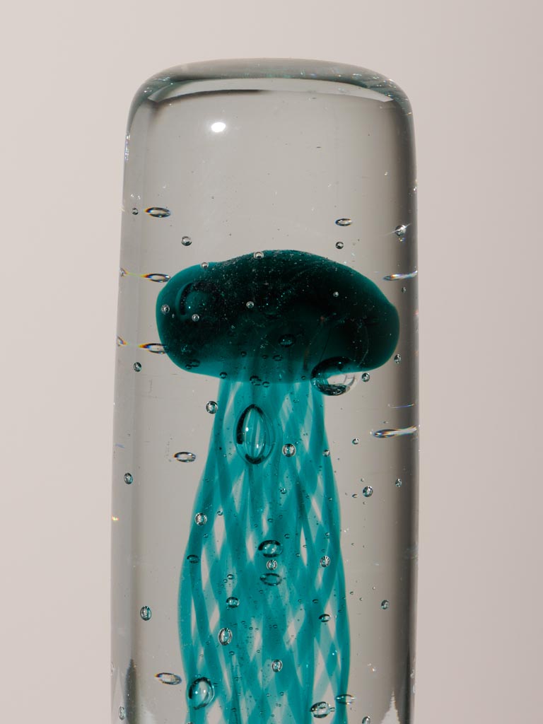 High paperweight deep turquoise jellyfish - 3