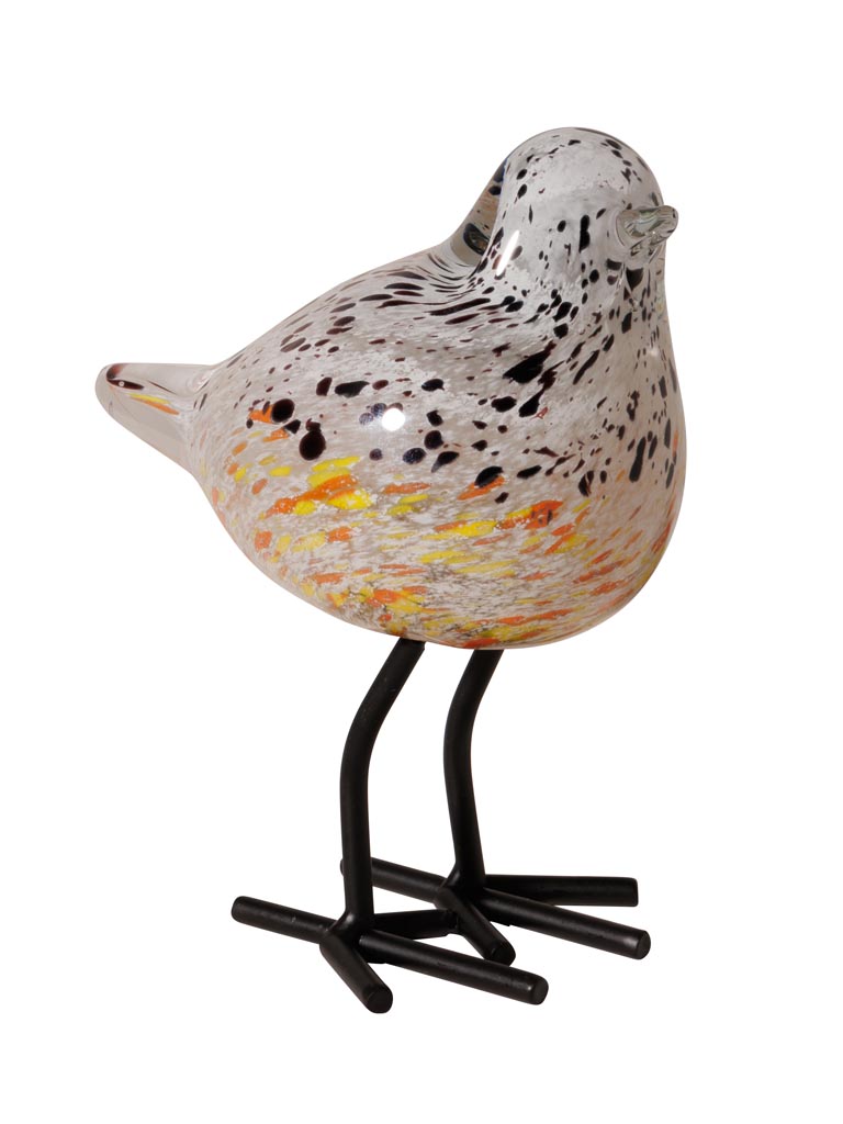 Oiseau moucheté orange sur pied - 2