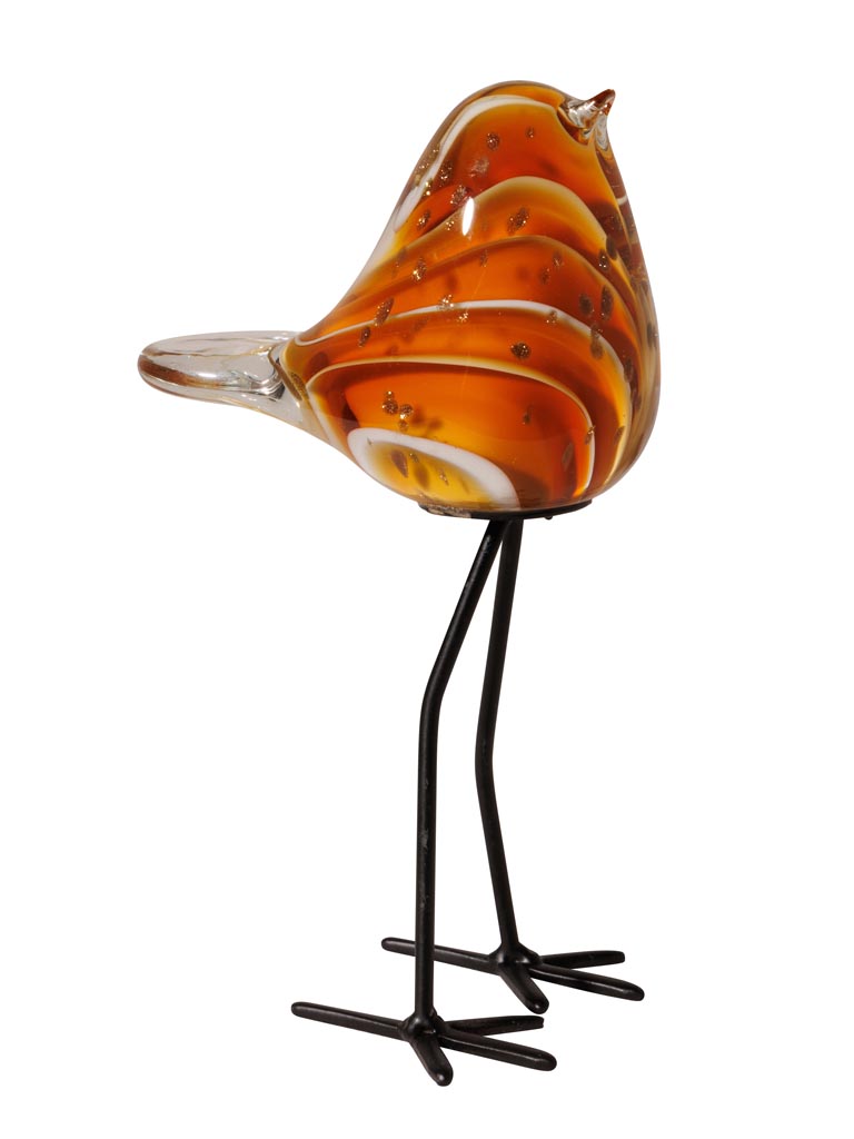 Amber bird with cream and gold on feet - 2