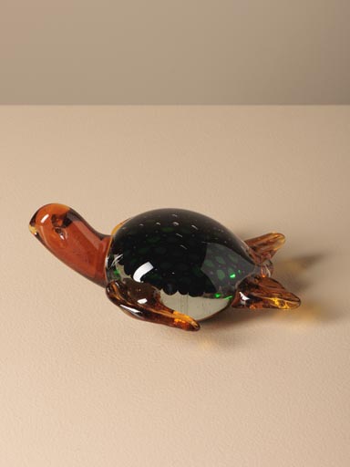 Green glass turtle