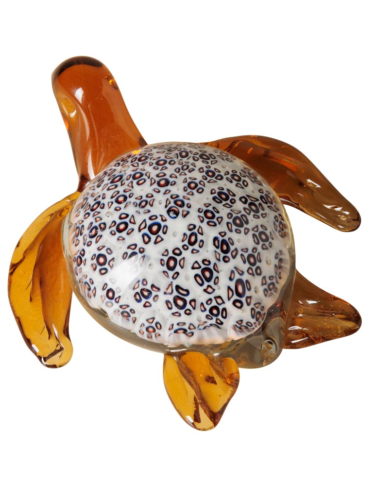 Glass turtle small flowers - 2
