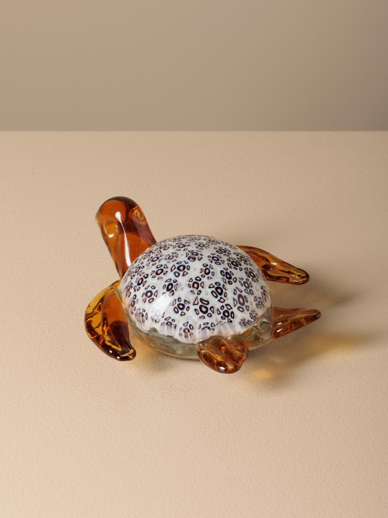 Glass turtle small flowers - 3