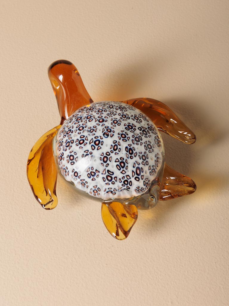 Glass turtle small flowers - 5