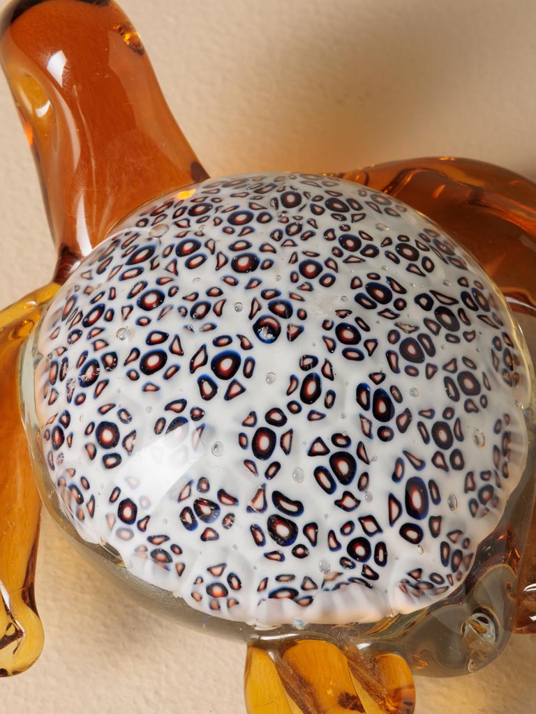 Glass turtle small flowers - 4