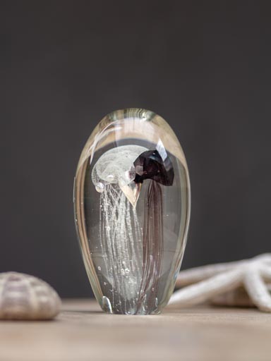 Glass paperweight 3 jellyfishes