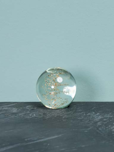 Glass paperweight "Gold dust"