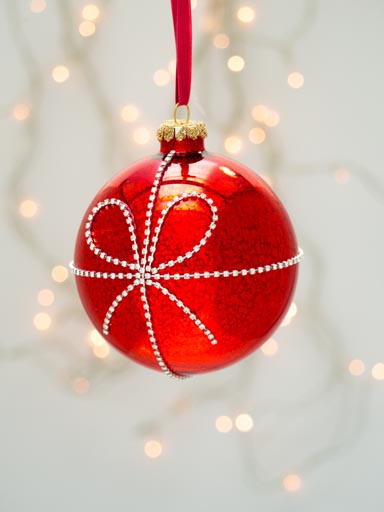 Red gift 10cm xmas ball