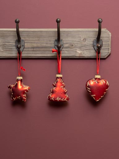 S/3 hanging xmas heart, star and tree