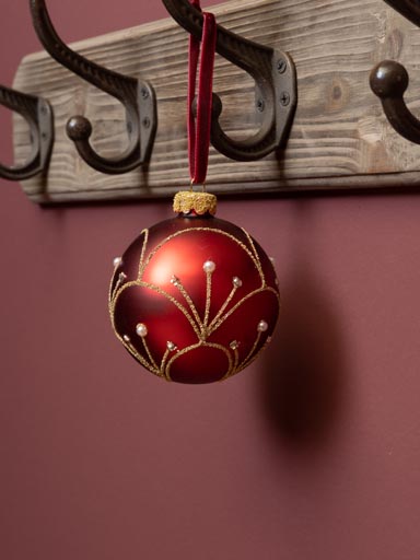 Xmas 8cm red with silver fountain