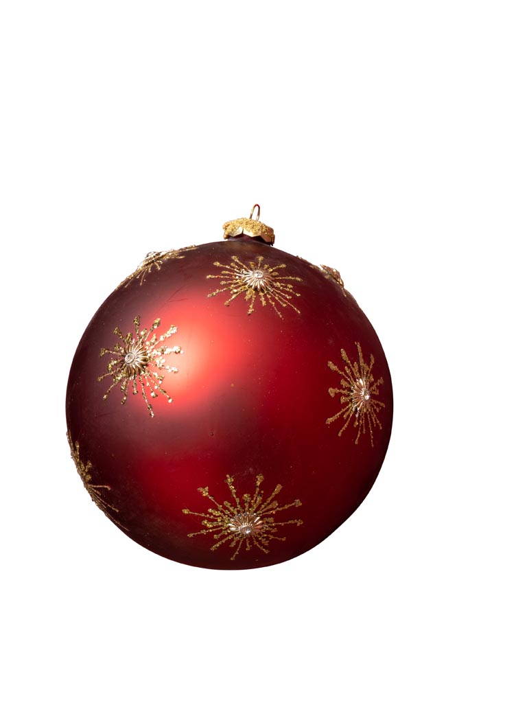 Xmas ball 15cm red with golden sun - 2