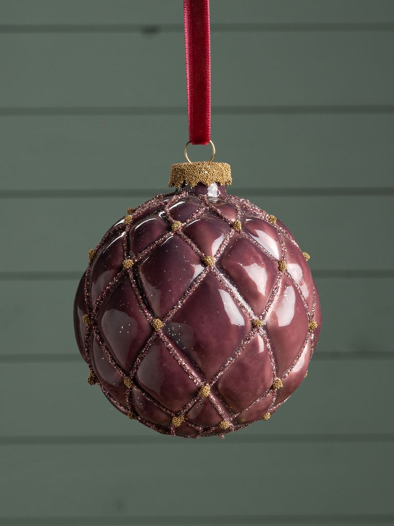 Xmas ball padded purple - 1