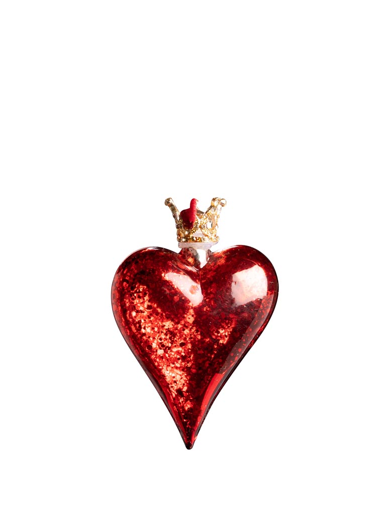 Red xmas heart with crown - 2