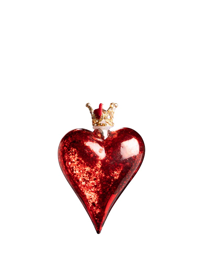 Red Xmas heart with crown - 2
