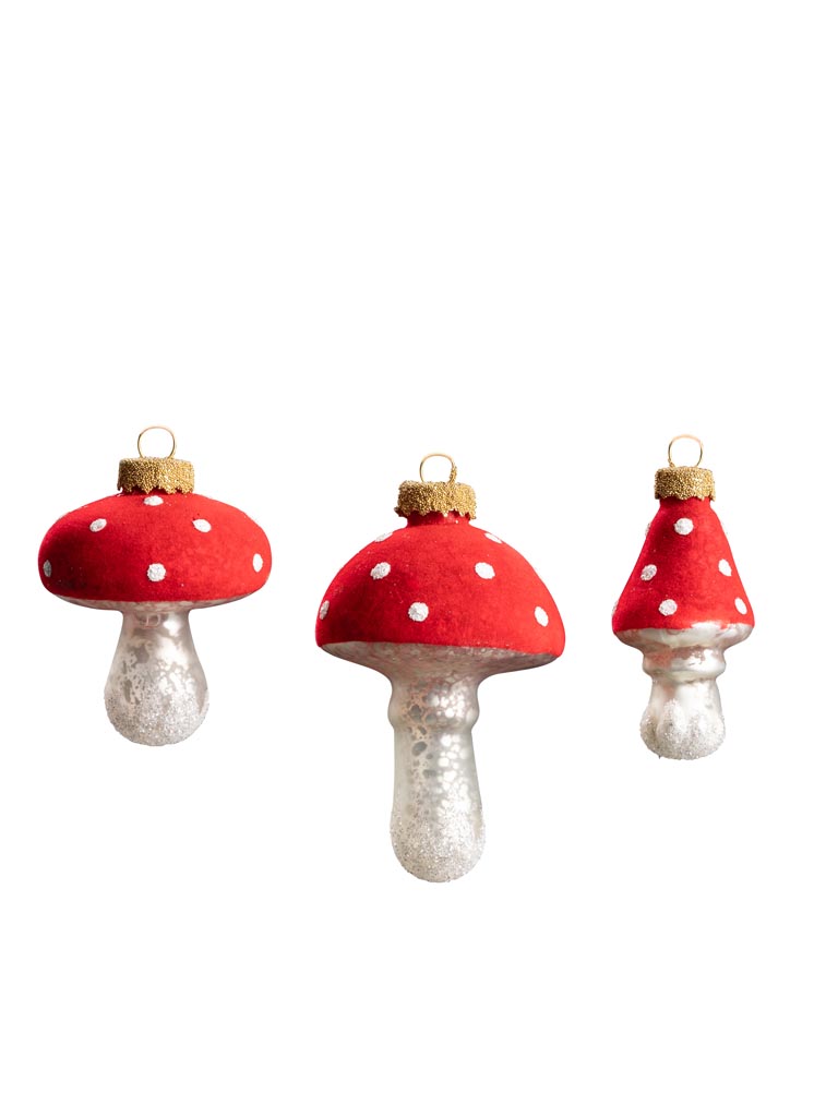 S/3 red and silver mushrooms - 2