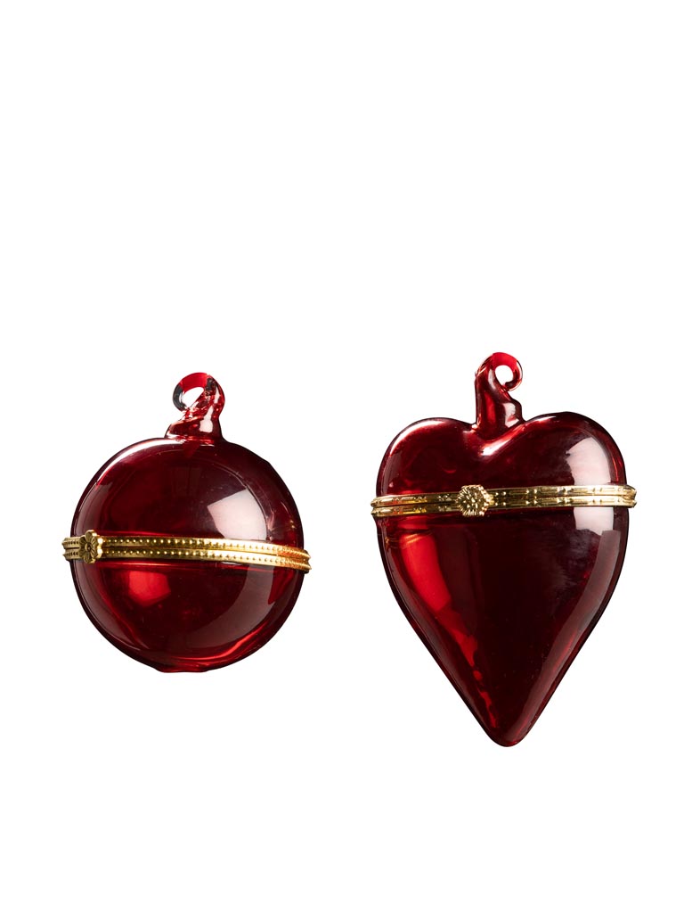 S/2 xmas heart and ball box - 2