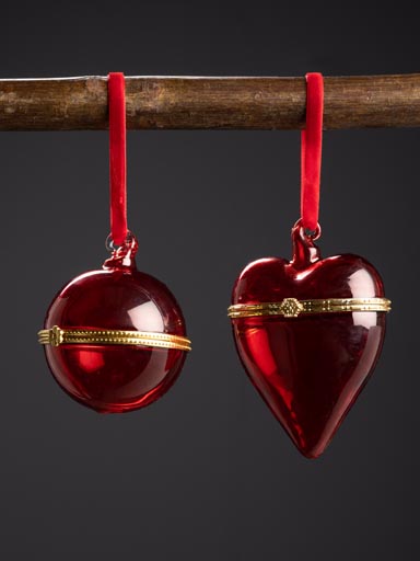 S/2 xmas heart and ball box