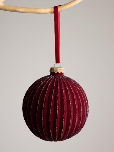 Xmas ball velvety burgundy