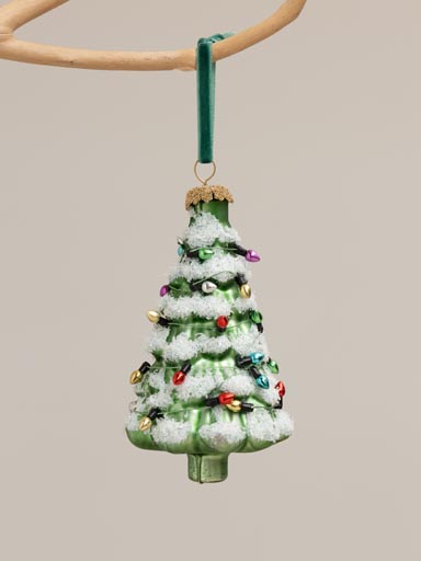 Hanging xmas tree with lights