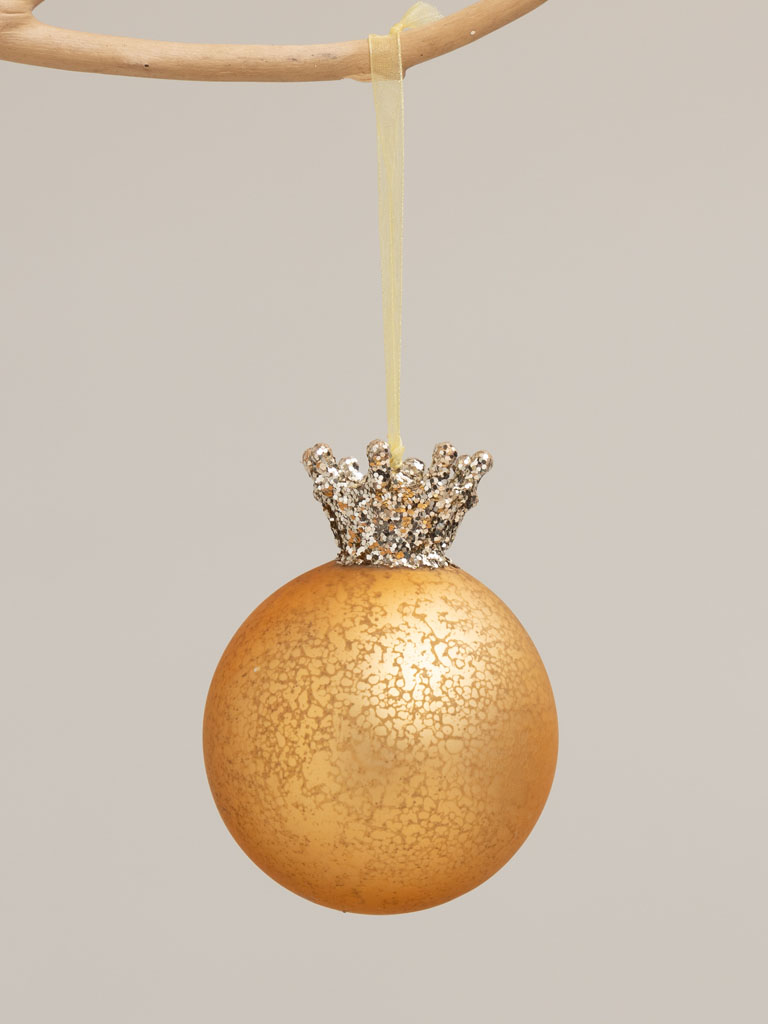 Xmas ball gold & crown - 1