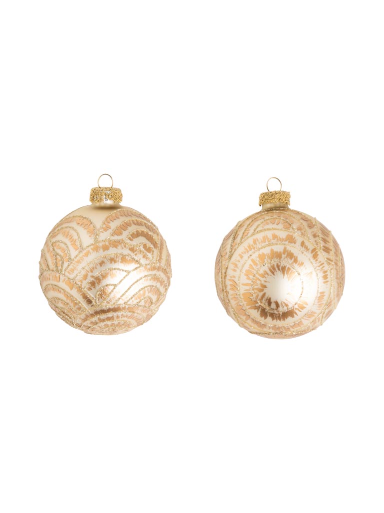 S/2 Xmas balls Dubai gold painted - 2