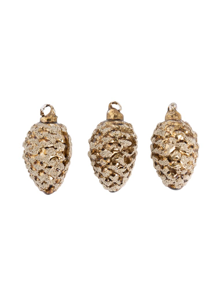 S/3 pinecones copper finish - 2