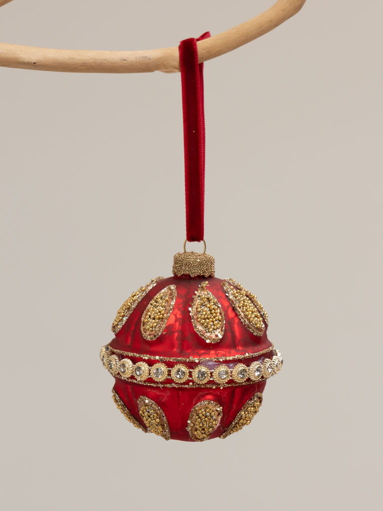 Red & gloden Xmas ball Samara - 1