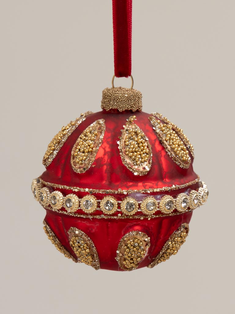 Red & gloden Xmas ball Samara - 3