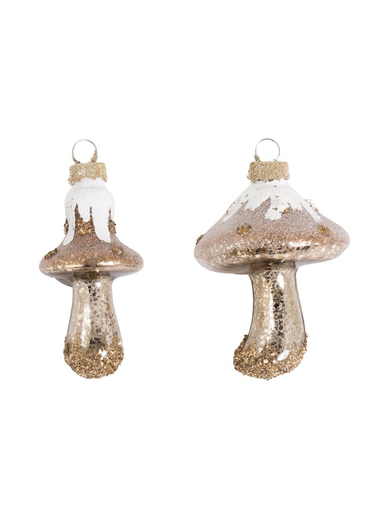 S/2 brown glaze mushrooms - 2