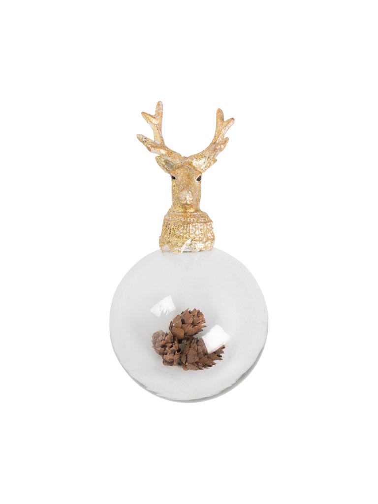 Xmas ball deerhead with pinecones - 2