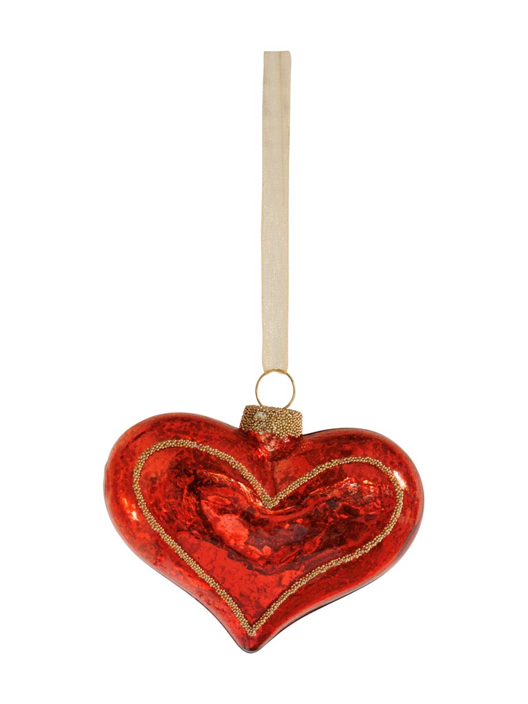 Xmas ball red heart Cupidon - 2