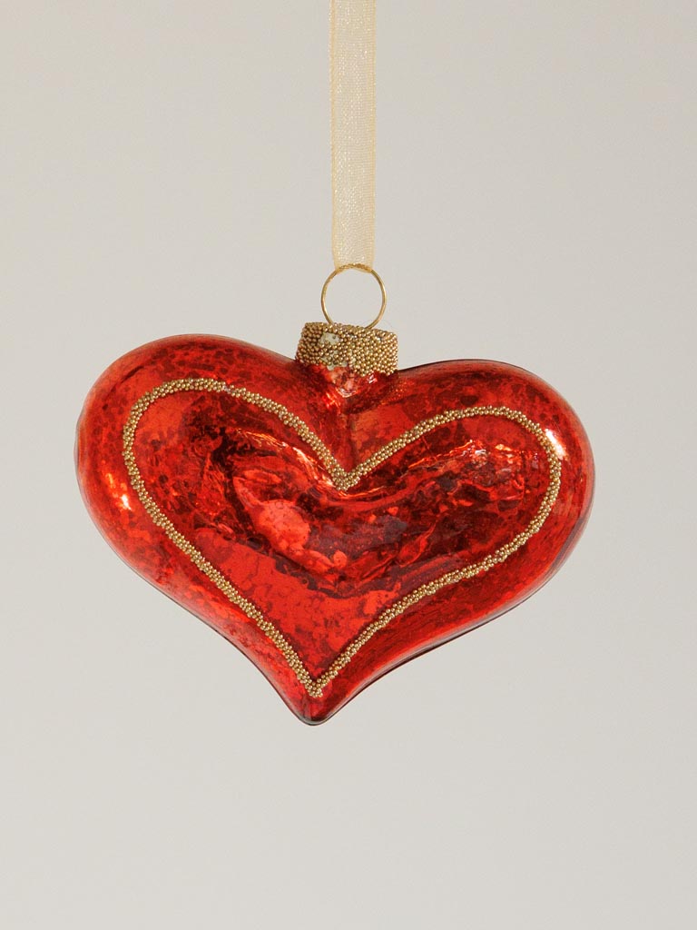 Xmas ball red heart Cupidon - 3